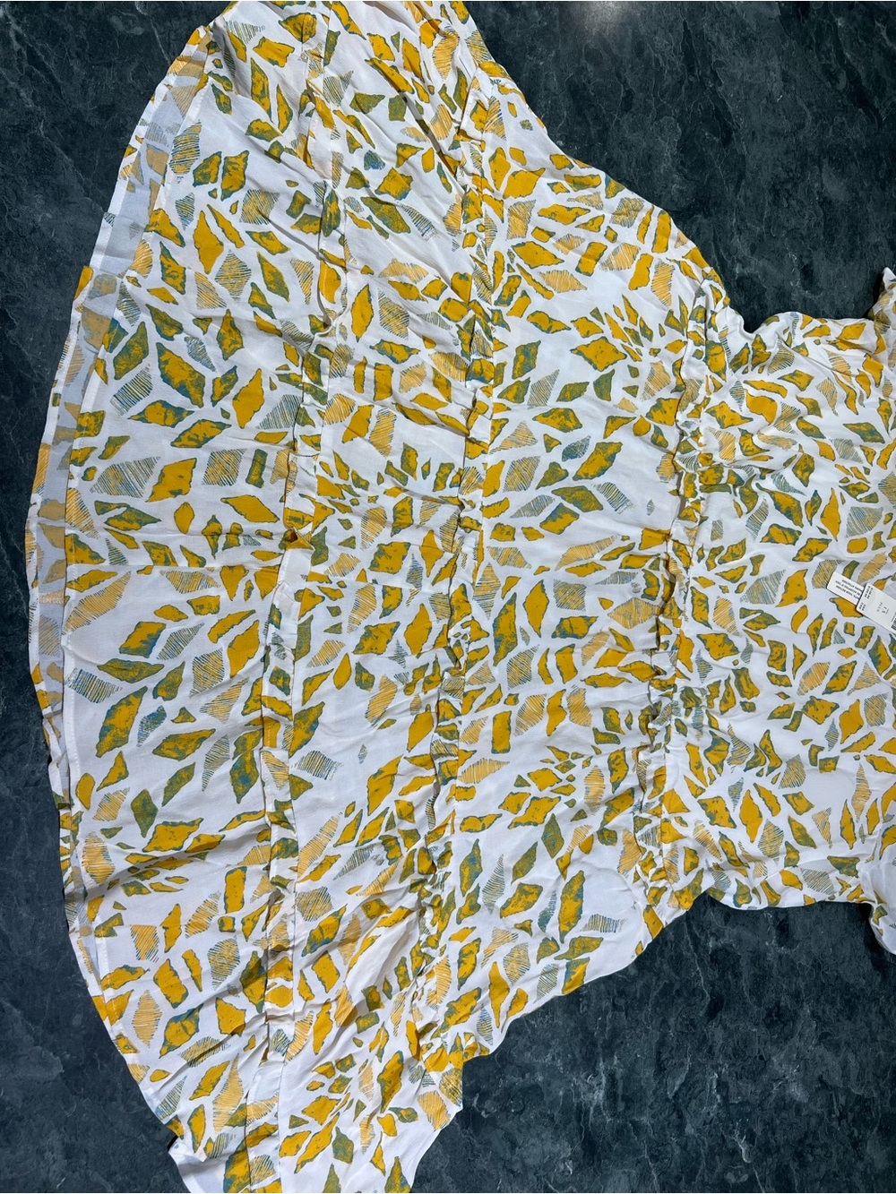 Anthropologie Robin Tiered Mini Dress Plus Size 1X Yellow Motif NWT Ruffle - Picture 9 of 16